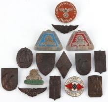 LOT of 15 WWII GERMAN THIRD REICH BADGES TINNIES
