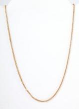 14K YELLOW GOLD WHEAT LINK CHAIN NECKLACE 18 INCH