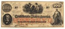 1864 $100 T-41 CONFEDERATE UNCIRCULATED BANK NOTE