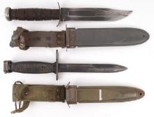 KABAR USN M2 & US M7 W SCABBARDS LOT OF 2
