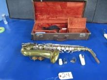 BRASS SAXOPHONE  WITH CASE