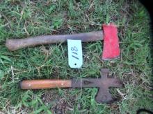OLD HATCHET AND ROOFING TOOL