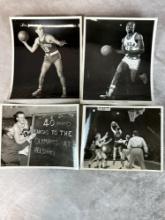 (4) Black & White Press Basketball Photos - Al McGuire, White, Auerbach, & Kansas