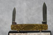 1977 CASE XX USA ETCHED METAL HANDLE PEN KNIFE