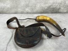 Antique Pouch and Powder Horn