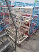4-tier wire basket stocking cart