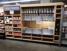 bulk coffee & coffee product merchandising unit, w/ Trade Fixtures bins