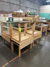 Group Of Wooden Merchandising Tables