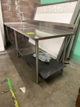 Wasserstrom 8ft Stainless Steel Table W/ Backsplash