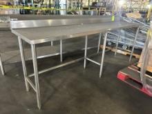 8ft Stainless Steel Table W/ Backsplash