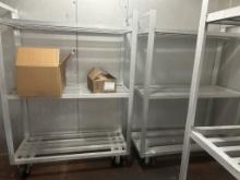 (3) 4ft Aluminum Cooler Racks And 3ft Dunnage Rack