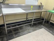 8ft Stainless Steel Table W/ Backsplash