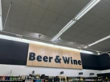 Large Beer And Wine Sign w/ Track Lighting