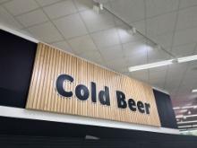 Large Cold Beer Sign, w/ Track Lighting