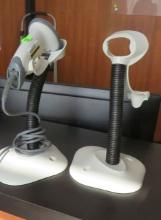hand held barcode scanner with holder