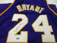 Kobe Bryant of the LA Lakers signed autographed purple basketball jersey TAA COA 626