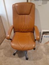 Leather office chair with 5 star chrome base - small issue