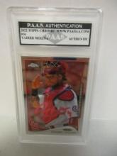 Yadier Molina of the St Louis Cardinals signed autographed slabbed sportscard PAAS Holo 145
