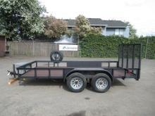 2003 CARSON 15' TANDEM AXLE FLATBED UTILITY TRAILER