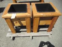 (2) 20'' X 20'' 1-POT CEDAR PLANTER BOXES (UNUSED)