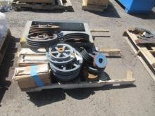 ASSORTED SHEAVES, CONVEYOR TROUGHS, & ALLIGATOR CLAMP SYSTEMS