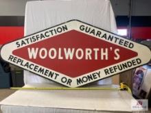1920's "Woolworth's Satisfaction Guaranteed" Advertising Sign
