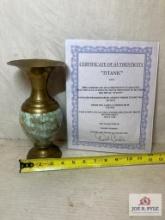 Titanic Vase movie prop With Certificate of Authenticity