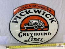 1920's "Pickwick Greyhound Lines" Porcelain Advertising Sign