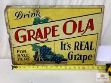 1920's "Grape Ola" Soda Tin Sign