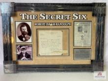 Robert I. Randolph "The Secret Six" Signed Letter Photo Frame