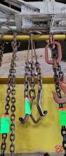 Industrial Rigging Chain W/ (3) Lifting Hooks
