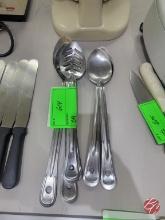 Stainless Steel Serving Spoons (4) Slotted