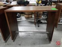 Wood High Top Counter W/ Stainless Foot Rest 50"