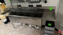 BK Resource Stainless 4-Well Sink W/ Drainboards