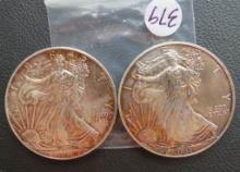 (2) 2013- American Eagle Silver Dollars