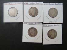 1899, 1900, 1902, 1903, 1907-O Barber Quarters