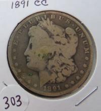 1891- 'CC' Morgan Dollar