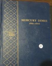 3- coin books, mercury dimes, Roosevelt dimes