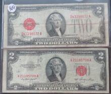 1928-F, 1953- $2 Bill Red Seal Banknote