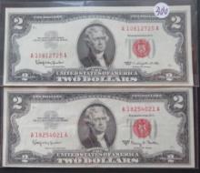 1963, 1963-A $2 Bill Read Seal Banknote