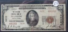 1929- $20 Dollar National Currency Note