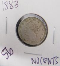 1883- No Cents Liberty Head Nickel