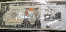 Pad of Hillary Clinton $3 Parody Banknotes.