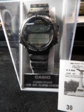 Casio Cosmo 100 meter Water Resistant Alarm-Chrono Wrist Watch. New in box. Needs a new battery.