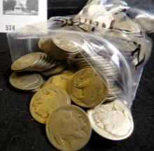 (160+-) Philadelphia Mint Buffalo Nickels without dates.