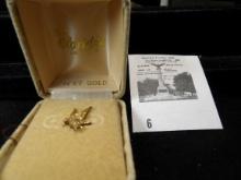 The Eldridge Collection Men's 14K Gold Eagle Tie Tack in original box of issue.