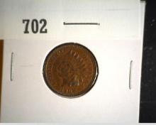 1908 Indian Head Cent, Brown AU.