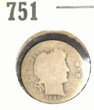 1895 S Barber Dime, AG.