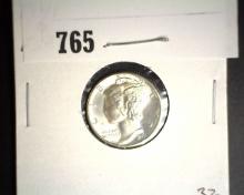1941 D Mercury Dime, Brilliant Uncirculated with Full Split Bands.