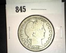 1905 S Barber Half Dollar. Good.